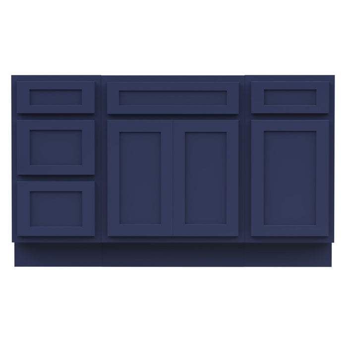 54" Plywood Bathroom Vanity Cabinet without Top - 4 Drawers & 3 Doors - HomeBeyond