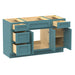 54" Plywood Bathroom Vanity Cabinet without Top - 4 Drawers & 3 Doors - HomeBeyond
