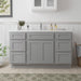 54" Plywood Bathroom Vanity Cabinet without Top - 6 Drawers & 2 Doors - HomeBeyond