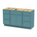 54" Plywood Bathroom Vanity Cabinet without Top - 6 Drawers & 2 Doors - HomeBeyond
