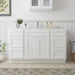 54" Plywood Bathroom Vanity Cabinet without Top - 6 Drawers & 2 Doors - HomeBeyond