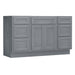 54" Plywood Bathroom Vanity Cabinet without Top - 6 Drawers & 2 Doors - HomeBeyond