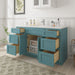 54" Plywood Bathroom Vanity Cabinet without Top - 6 Drawers & 2 Doors - HomeBeyond