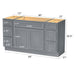 54" Plywood Bathroom Vanity Cabinet without Top - 6 Drawers & 2 Doors - HomeBeyond