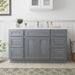 54" Plywood Bathroom Vanity Cabinet without Top - 6 Drawers & 2 Doors - HomeBeyond