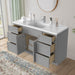 54" Plywood Bathroom Vanity Cabinet without Top - 6 Drawers & 2 Doors - HomeBeyond