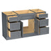 54" Plywood Bathroom Vanity Cabinet without Top - 6 Drawers & 2 Doors - HomeBeyond