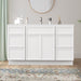 54" Plywood Bathroom Vanity Cabinet without Top - 6 Drawers & 2 Doors - HomeBeyond