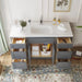 54" Plywood Bathroom Vanity Cabinet without Top - 6 Drawers & 2 Doors - HomeBeyond
