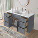 54" Plywood Bathroom Vanity Cabinet without Top - 6 Drawers & 2 Doors - HomeBeyond