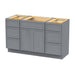 54" Plywood Bathroom Vanity Cabinet without Top - 6 Drawers & 2 Doors - HomeBeyond