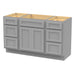 54" Plywood Bathroom Vanity Cabinet without Top - 6 Drawers & 2 Doors - HomeBeyond