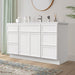 54" Plywood Bathroom Vanity Cabinet without Top - 6 Drawers & 2 Doors - HomeBeyond