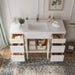 54" Plywood Bathroom Vanity Cabinet without Top - 6 Drawers & 2 Doors - HomeBeyond