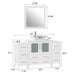54" Single Sink Modern Bathroom Vanity Set with Engineered Marble Top & Free Mirror – Storage Cabinet with 8 Drawers VA3130-54 - HomeBeyond