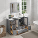 54" Single Sink Modern Bathroom Vanity Set with White Ceramic Top & Free Mirror – Large Storage Cabinet with 8 Drawers VA3030-54 - HomeBeyond