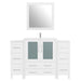 54" Single Sink Modern Bathroom Vanity Set with White Ceramic Top & Free Mirror – Large Storage Cabinet with 8 Drawers VA3030-54 - HomeBeyond