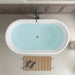 54" x 29" Non-Slip White Acrylic Freestanding Soaking Bathtub - HomeBeyond