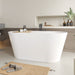 54" x 29" Non-Slip White Acrylic Freestanding Soaking Bathtub - HomeBeyond