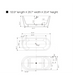 54" x 30" Modern Freestanding Acrylic Soaking Bathtub Glossy White Extra Small Soaker Tub Center Drain VA6815-XS - HomeBeyond