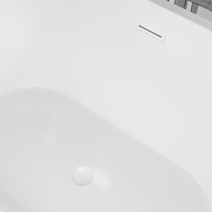 54" x 30" Modern Freestanding Acrylic Soaking Bathtub Glossy White Extra Small Soaker Tub Center Drain VA6815-XS - HomeBeyond