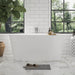 54" x 30" Modern Freestanding Acrylic Soaking Bathtub Glossy White Extra Small Soaker Tub Center Drain VA6815-XS - HomeBeyond