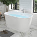 54" x 30" Modern Freestanding Acrylic Soaking Bathtub Glossy White Extra Small Soaker Tub Center Drain VA6815-XS - HomeBeyond