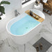 54" x 30" Modern Freestanding Acrylic Soaking Bathtub Glossy White Extra Small Soaker Tub Center Drain VA6815-XS - HomeBeyond