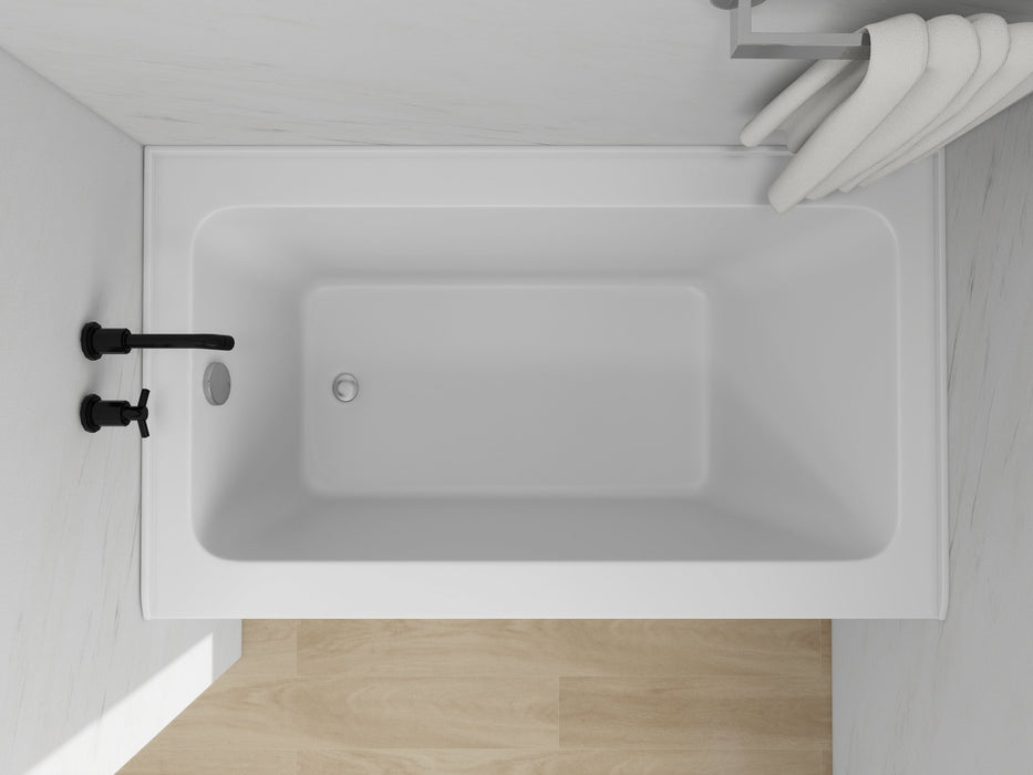 54" x 32" Alcove Soaking Acrylic Bathtub with 3 Side Tiling Flange - HomeBeyond