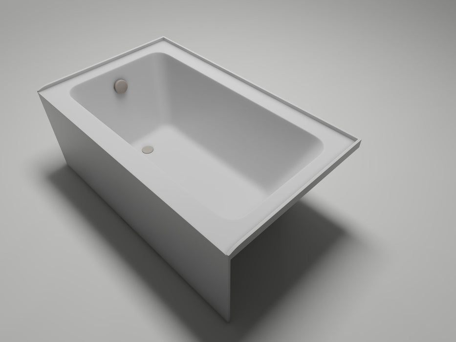 54" x 32" Alcove Soaking Acrylic Bathtub with 3 Side Tiling Flange - HomeBeyond