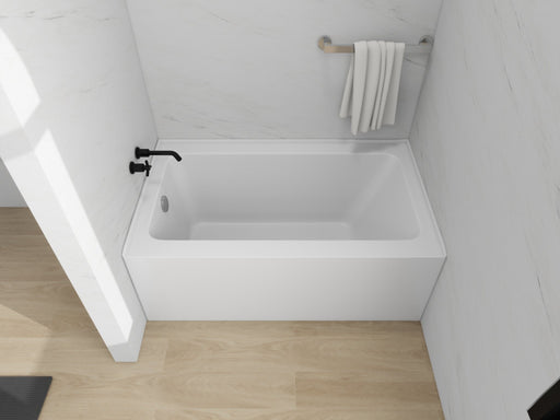 54" x 32" Alcove Soaking Acrylic Bathtub with 3 Side Tiling Flange - HomeBeyond