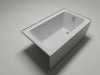 54" x 32" Alcove Soaking Acrylic Bathtub with 3 Side Tiling Flange - HomeBeyond