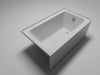 54" x 32" Alcove Soaking Acrylic Bathtub with 3 Side Tiling Flange - HomeBeyond