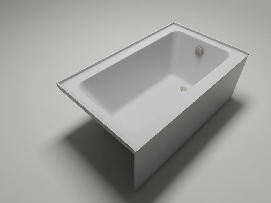 54" x 32" Alcove Soaking Acrylic Bathtub with 3 Side Tiling Flange - HomeBeyond
