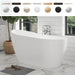 54"x28" Freestanding Acrylic Bathtub, Contemporary Design Soaking Tub with Slotted Overflow and Pop-up Drain - HomeBeyond