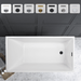 55" x 29" Freestanding Acrylic Bathtub, Contemporary Design Soaking Tub with Slotted Overflow and Pop-up Drain - HomeBeyond