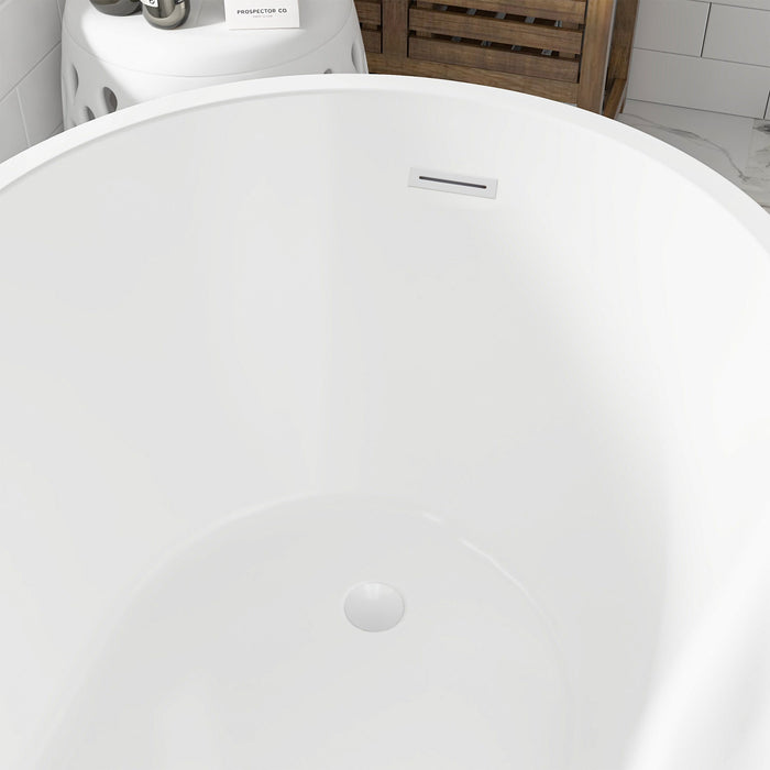 55"or 67" Freestanding Acrylic Bathtub Modern Stand Alone Soaking Tub - HomeBeyond