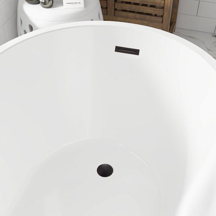 55"or 67" Freestanding Acrylic Bathtub Modern Stand Alone Soaking Tub - HomeBeyond