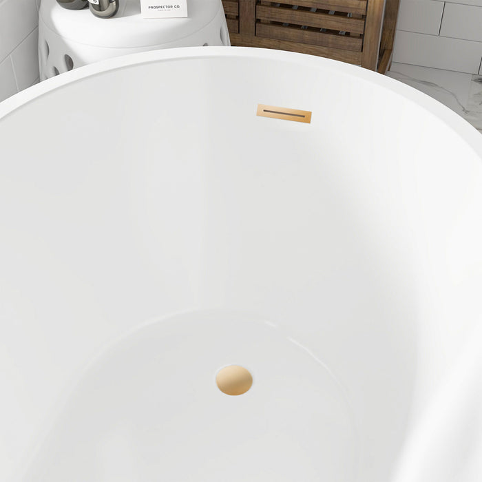 55"or 67" Freestanding Acrylic Bathtub Modern Stand Alone Soaking Tub - HomeBeyond