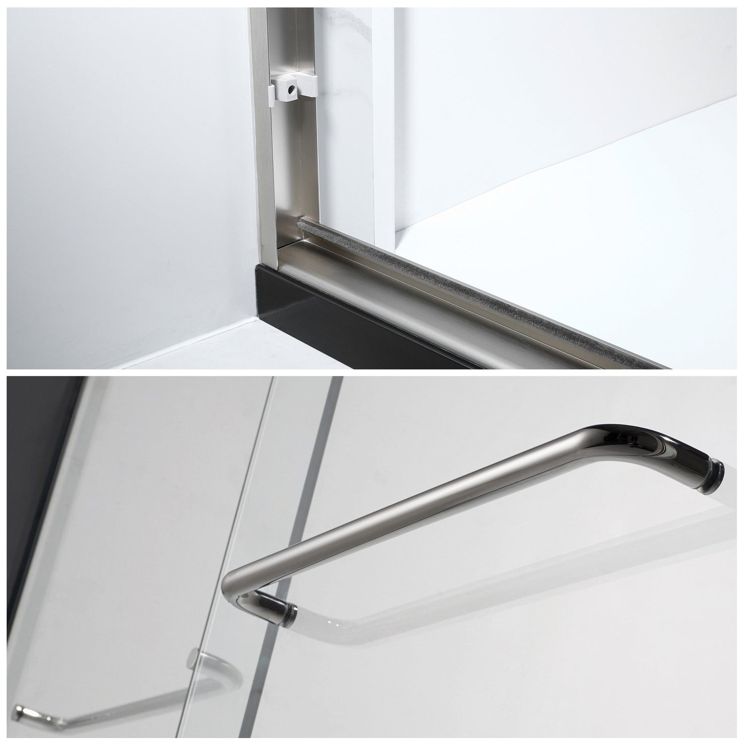 56–60" W x 76" Frameless Sliding Shower Door with Explosion-Proof Clear Glass - HomeBeyond