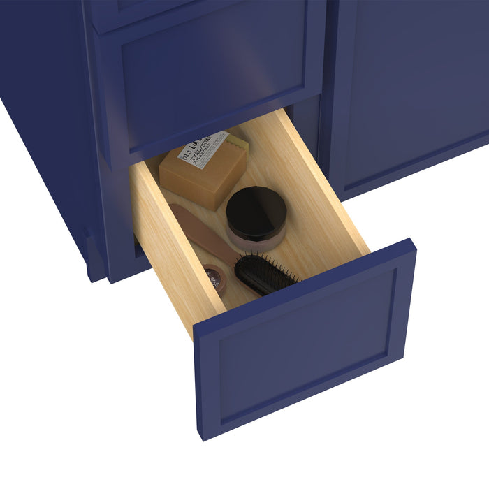 57" Plywood Bathroom Vanity Cabinet without Top - 4 Drawers & 3 Doors - HomeBeyond