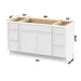 57" Plywood Bathroom Vanity Cabinet without Top - 6 Drawers & 2 Doors - HomeBeyond