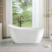 59" X 29" Freestanding White Acrylic Bathtub, Modern Stand Alone Soaking Tub with Slotted Overflow and Pop - up Drain - HomeBeyond
