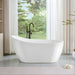 59" X 29" Freestanding White Acrylic Bathtub, Modern Stand Alone Soaking Tub with Slotted Overflow and Pop - up Drain - HomeBeyond