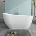 59" x 29" Modern Freestanding Acrylic Soaking Bathtub White Compact Soaker Tub with Slotted Overflow VA6904-S - HomeBeyond