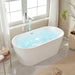 59" x 30" Freestanding Acrylic Bathtub, Modern Stand Alone Soaking Tub with Overflow and Pop-up Drain - HomeBeyond