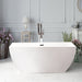 59" x 30" Freestanding Acrylic Soaking Bathtub, with Slotted Overflow & Pop-up Drain with Air Bath Option - HomeBeyond