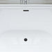 59" x 30" Freestanding White Acrylic Bathtub, Modern Stand Alone Soaking Bathtub with Slotted Overflow and Pop-up Drain - HomeBeyond