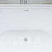 59" x 30" Freestanding White Acrylic Bathtub, Modern Stand Alone Soaking Bathtub with Slotted Overflow and Pop-up Drain - HomeBeyond