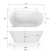 59" x 30" Freestanding White Acrylic Bathtub, Modern Stand Alone Soaking Bathtub with Slotted Overflow and Pop-up Drain - HomeBeyond